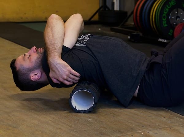 Foam-rolling warm-up.